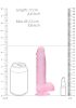 RealRock - átlátszó pink élethű dildó - 15cm