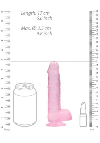 RealRock - átlátszó pink élethű dildó - 15cm