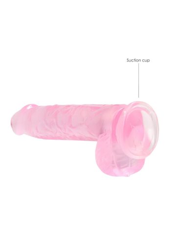 RealRock - átlátszó pink élethű dildó - 15cm