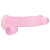 RealRock - átlátszó pink élethű dildó - 15cm