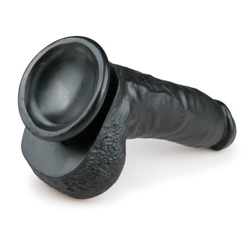 Easytoys - fekete tapadókorongos, herés dildó - 20 cm