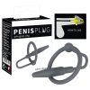 Penisplug - szilikon makkgyűrű kúpos dilátorral (szürke)