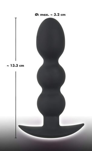 Black Velvets Heavy - 145g-os gömbös anál plug (fekete)