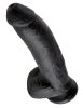 King Cock 9 - nagy tapadókorongos, herés dildó (23cm) - fekete