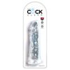 King Cock Clear 8 - tapadókorongos, nagy dildó (20cm)