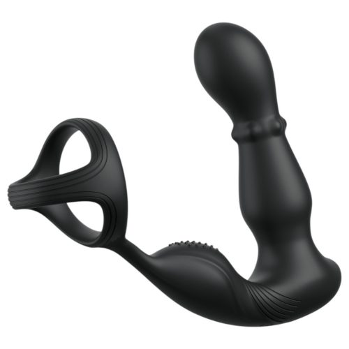 Anal Fantasy Ass-Gasm - forgó fejes anál vibrátor péniszgyűrűvel (fekete)