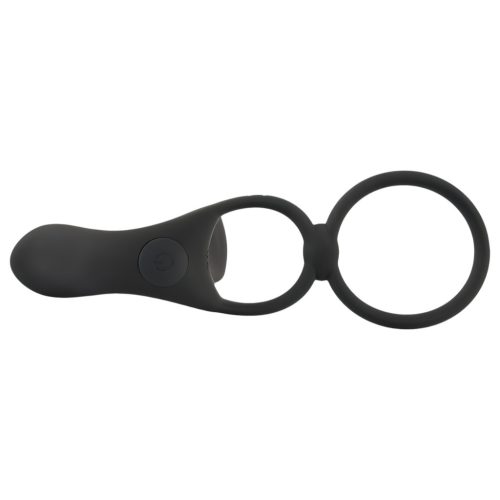 Black Velvets - akkus, 2in1 párvibrátor és péniszgyűrű (fekete)
