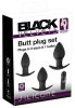 Black Velvets - akkus anál vibrátor szett - 3 részes (fekete)