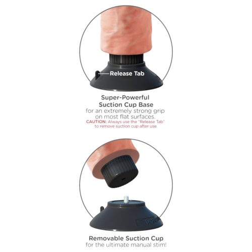 King Cock 9 tapadókorongos vibrátor (23 cm) - natúr