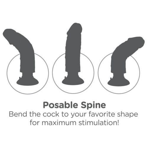 King Cock 9 tapadókorongos vibrátor (23 cm) - natúr