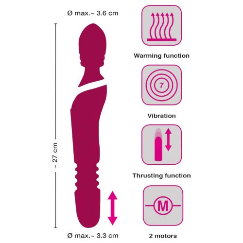 Javida Thrusting - 3in1 masszírozó vibrátor (piros)