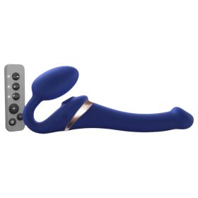   Strap-on-me S - felcsatolható, léghullámos vibrátor - (kék)