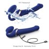 Strap-on-me S - felcsatolható, léghullámos vibrátor - (kék)