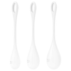   Satisfyer Yoni Power 1 - gésagolyó szett - fehér (3 részes)