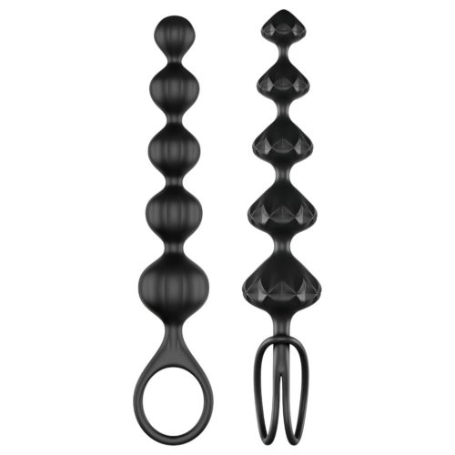 Satisfyer Love Beads - gyöngyös anál dildó szett (fekete)