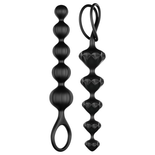 Satisfyer Love Beads - gyöngyös anál dildó szett (fekete)