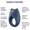 Satisfyer Royal One – App-vezérelt vibrációs péniszgyűrű, férfiaknak (kék)