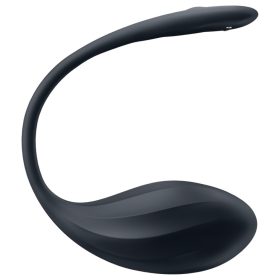   Satisfyer Ribbed Petal - rádiós vibrációs tojás (fekete)