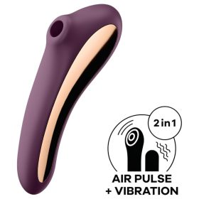   Satisfyer Dual Kiss - 2in1, hüvelyi és csikló vibrátor (lila)
