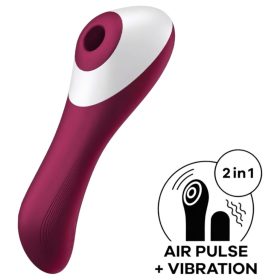   Satisfyer Dual Crush - akkus hüvelyi és csiklóvibrátor (piros)