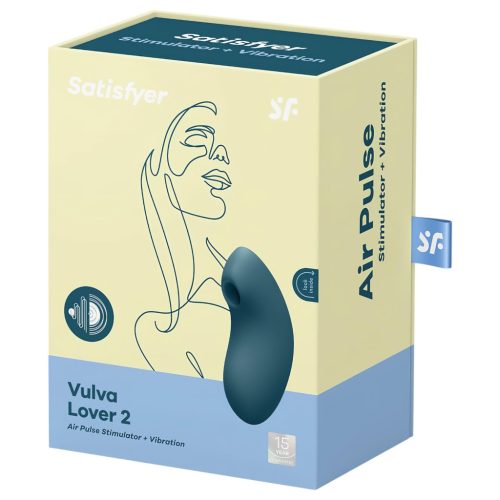 Satisfyer Vulva Lover 2 - akkus léghullámos csikló vibrátor (kék)