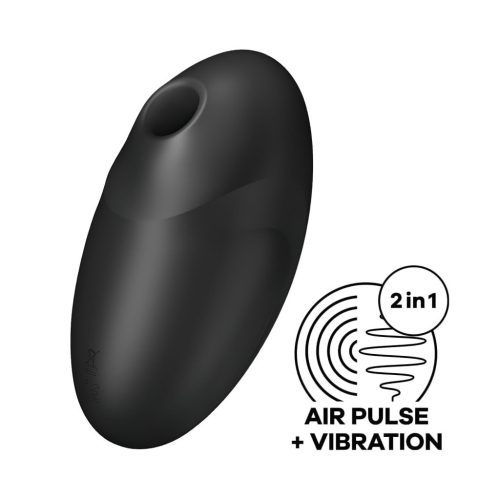 Satisfyer Vulva Lover 3 - léghullámos csiklóizgató (fekete)