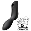 Satisfyer Curvy Trinity 2 - léghullámos 2in1 vibrátor (fekete)