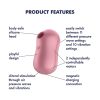 Satisfyer Cotton Candy - léghullámos csikló vibrátor (korall)