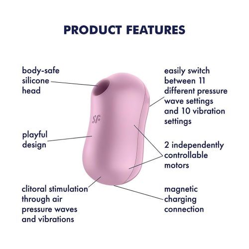 Satisfyer Cotton Candy - akkus léghullámos csikló vibrátor (lila)