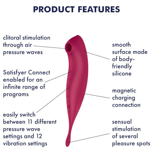 Satisfyer Twirling Pro - okos 2in1 csikló vibrátor (piros)