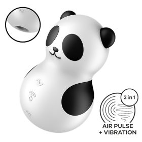   Satisfyer Pocket Panda - léghullámos csiklóizgató (fekete)