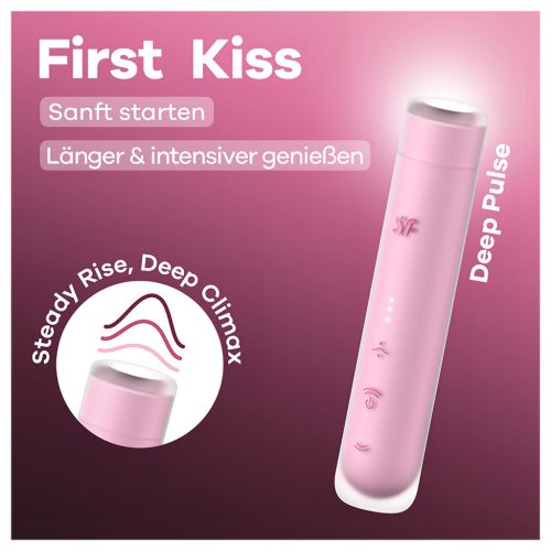 Satisfyer First Kiss - léghullámos csiklóizgató (piros)