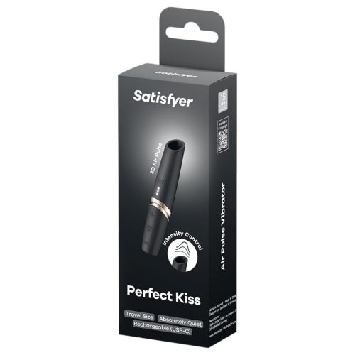 Satisfyer Perfect Kiss - rúzs vibrátor (fekete)