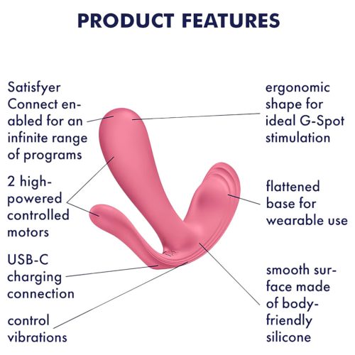 Satisfyer Top Secret+ - viselhető G-pont- és análvibrátor (rózsaszín)