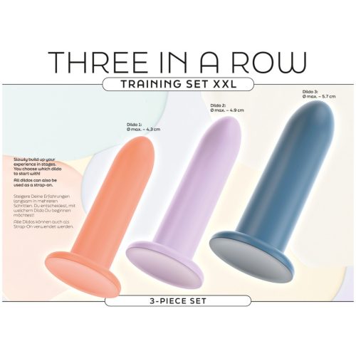 Three in a Row - dildó tréning szett - 3db (színes)