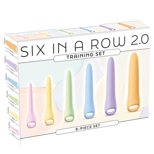 You2Toys Six in a Row 2.0 - 6 részes szilikon dildó és dilátor szett (színes)