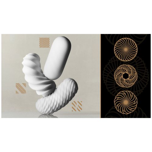 TENGA 3Dx Spiral - spirál mintás maszturbátor (fehér)