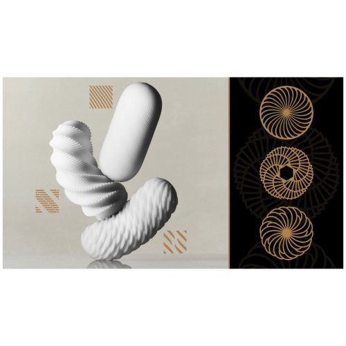 TENGA 3Dx Flow - hullámos mintás maszturbátor (fehér)