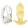 Cuties Mini - bordázott vibrációs anál plug (sárga)