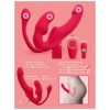 You2Toys Strapless - felcsatolható 3 ágú vibrátor (piros)