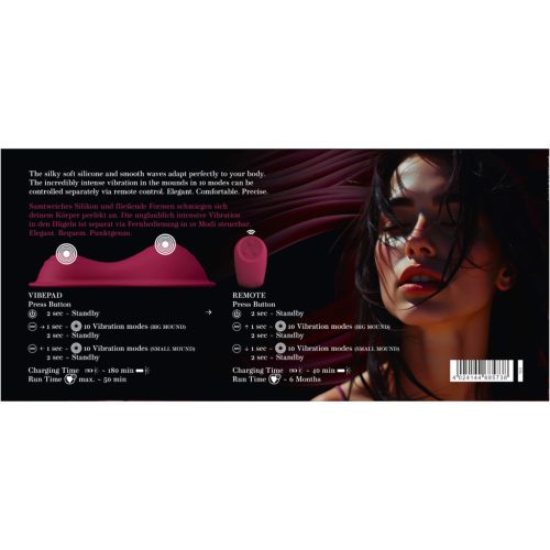 Vibepad Intense 2 - távirányítós vibrációs párna (piros)