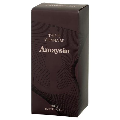 Amaysin - szilikon anál plug szett (fekete és zöld) - 3 db