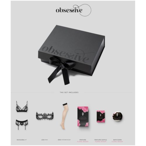 Obsessive Wonderia - fehérneműs ajándék doboz - 6 részes (fekete)