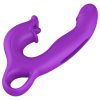 Erospace Sweet Play - nyelves csiklóizgató és bólogató G-pont vibrátor (lila)