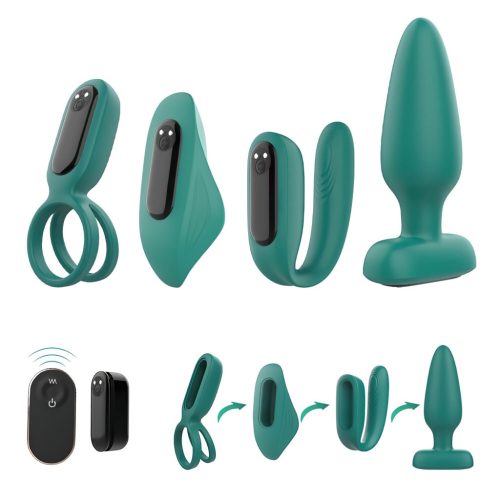 Sex HD 4 részes, akkus, távirányítós vibrátorszett – zöld