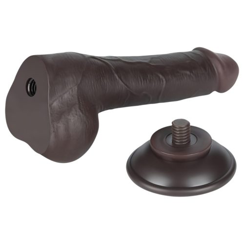 Lovetoy Sliding-Skin - herés kétrétegű dildó - 19,5 cm (barna)
