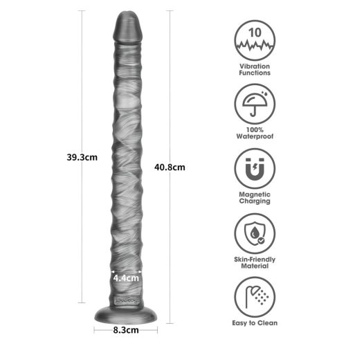 Lovetoy King Sized - extra nagy vibrátor - 40,5 cm (szürke)