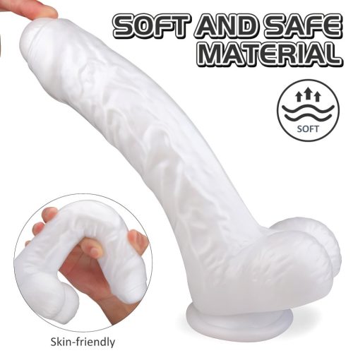 Sex HD Martin - tapadókorongos, herés élethű dildó (fehér)