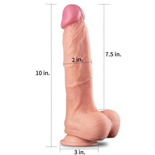 Lovetoy Nature Cock - kétrétegű élethű dildó - 25 cm (testszínű)