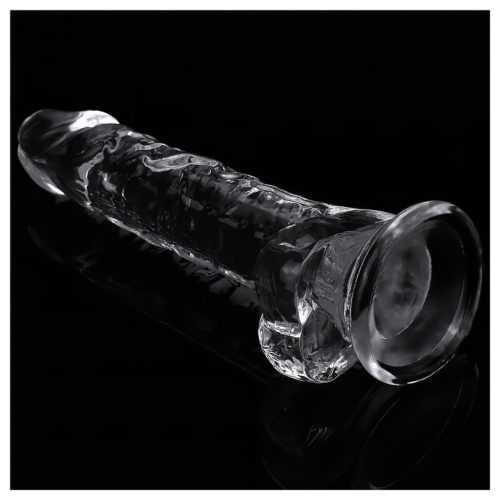 Lovetoy Flawless Clear - tapadókorongos dildó - 19cm (átlátszó)